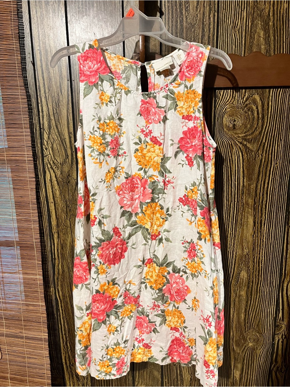 Cynthia Rowley White Floral Mini Dress with Pink & Yellow Blooms